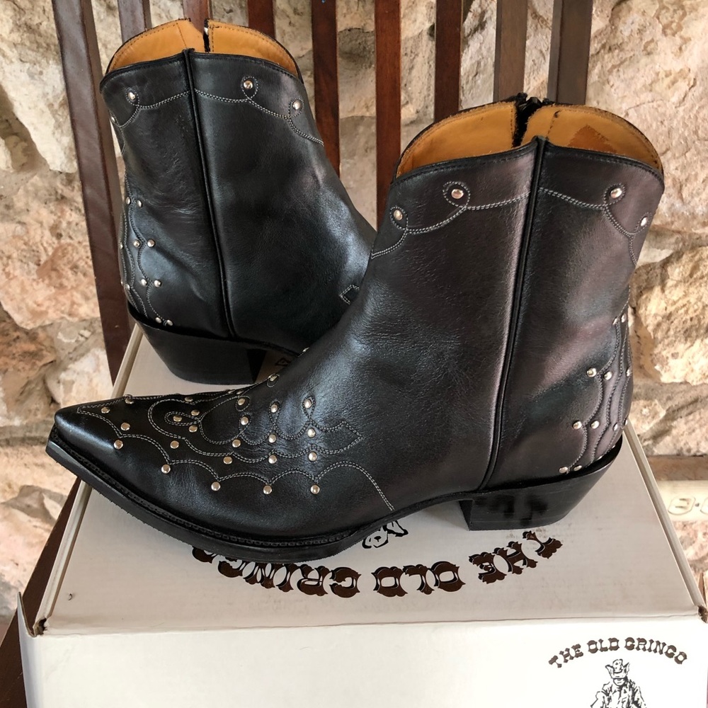 Leather Rocker Western Ankle Boots The Old Gringo